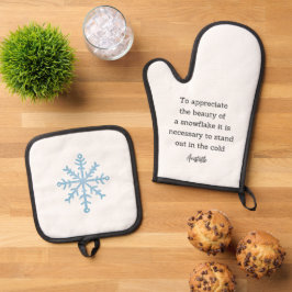 Aristotle Winter Quote Decor For Home 鍋つかみ&鍋敷きセット