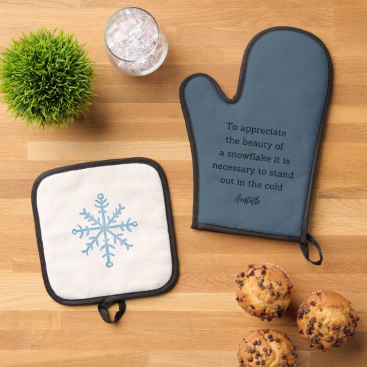 Aristotle Winter Quote Decor For Home 鍋つかみ&鍋敷きセット (トップダウン)