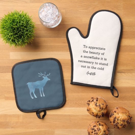 Aristotle Winter Quote Decor For Home 鍋つかみ&鍋敷きセット (トップダウン)