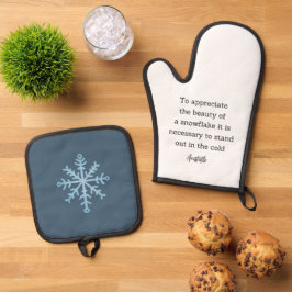 Aristotle Winter Quote Decor For Home 鍋つかみ&鍋敷きセット