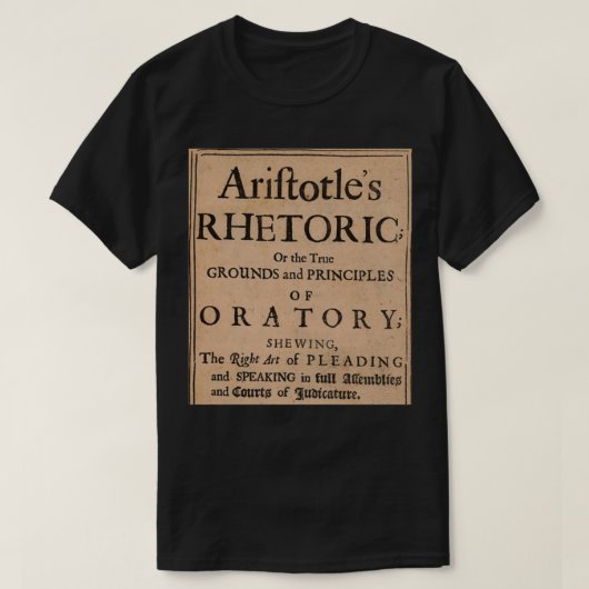 Aristotlex27sレトリック1600s版 Tシャツ (デザイン正面)