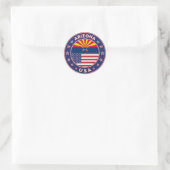 Arizona, Arizona sticker, USA states ラウンドシール (バッグ)