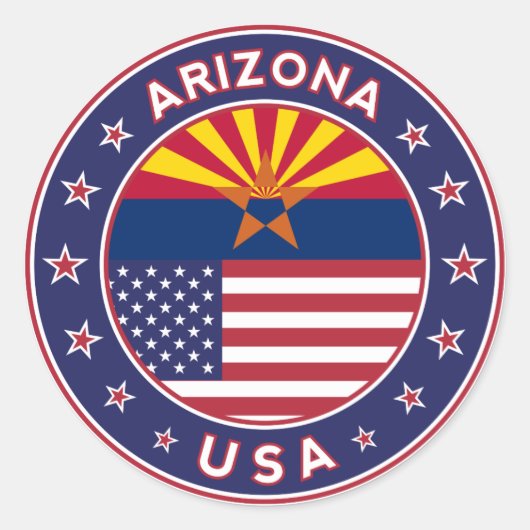 Arizona, Arizona sticker, USA states ラウンドシール (正面)