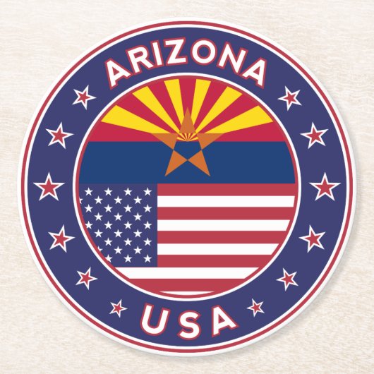 Arizona, Arizona t-shirt, Arizona poster, sticker ラウンドペーパーコースター (正面)