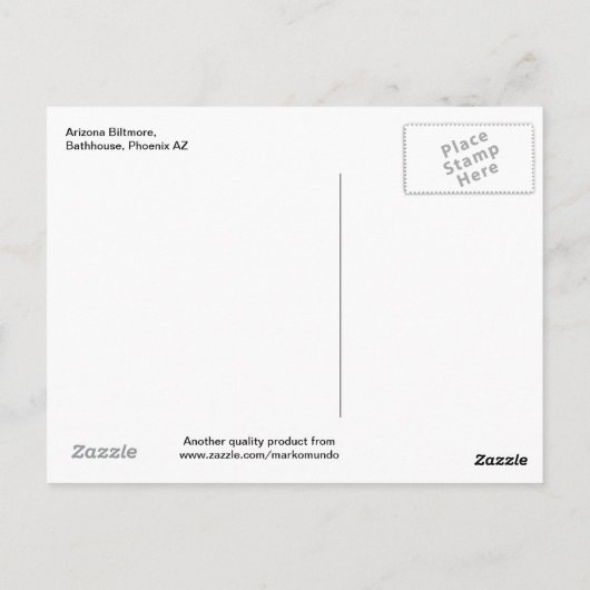 Arizona Biltmore, Bathhouse, Phoenix AZ ポストカード (裏面)