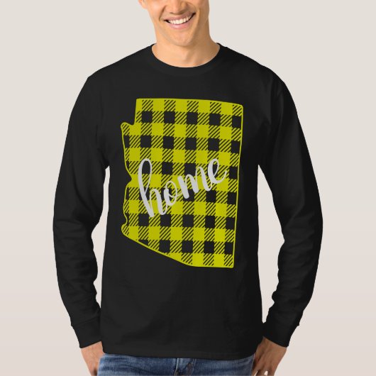 Arizona Buffalo Plaid Home State Country Yellow Pl Tシャツ (正面)