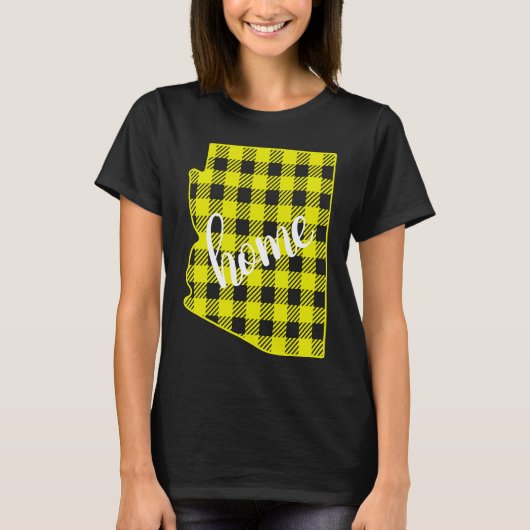 Arizona Buffalo Plaid Home State Country Yellow Pl Tシャツ (正面)