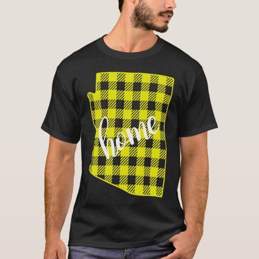 Arizona Buffalo Plaid Home State Country Yellow Pl Tシャツ (正面)