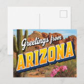 Arizona Cactus and Desert ポストカード (正面/裏面)