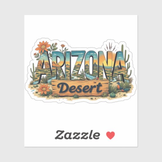 Arizona Cactus Desert Sticker | Southwest Decal シール (シート)
