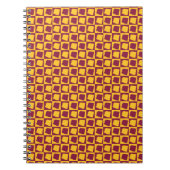 Arizona Checkerboard Maroon Gold Pattern ノートブック (正面)