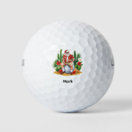 Arizona Christmas CactusSanta Claus on golf ball  ゴルフボール