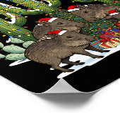 Arizona Christmas Javelina Family Desert Saguaros  ポスター (角)