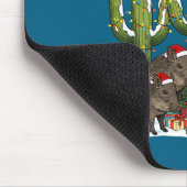 Arizona Christmas Javelina Family Desert Saguaros  マウスパッド (コーナー)