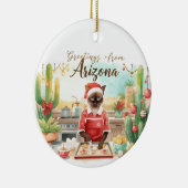 Arizona Christmas themed for Siamese Cat lovers セラミックオーナメント (右)