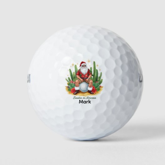 Arizona Christmas with Santa Claus on golf ball  ゴルフボール (正面)