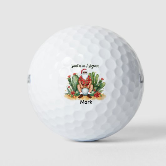 Arizona Christmas with Santa Claus on golf ball  ゴルフボール (正面)