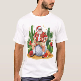 Arizona Christmas with Santa Claus on golf ball  Tシャツ