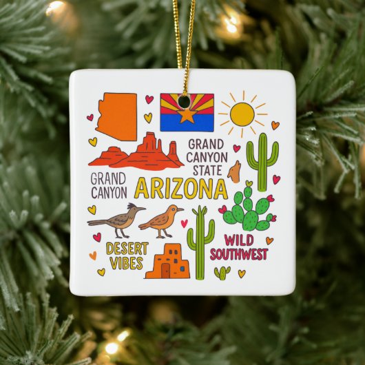 Arizona Custom Family Trip Christmas セラミックオーナメント (ツリー)