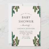 Arizona Desert Cactus Plant Cacti Baby Shower 招待状 (正面)