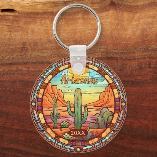 Arizona Desert Cactus Watercolor キーホルダー (裏面)