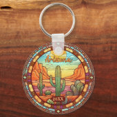 Arizona Desert Cactus Watercolor キーホルダー (正面)