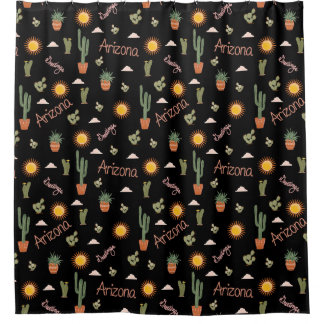 Arizona Desert Dreaming Cactus Sun Shower Curtain シャワーカーテン