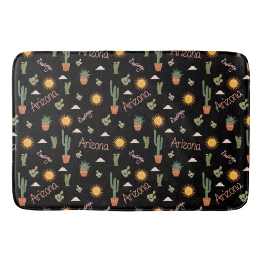 Arizona Desert Dreaming Cactus Sun Shower Curtain バスマット (正面)