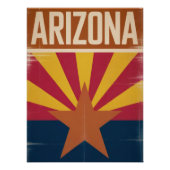 Arizona Flag Retro Style Art Print - Southwest  ポスター (正面)