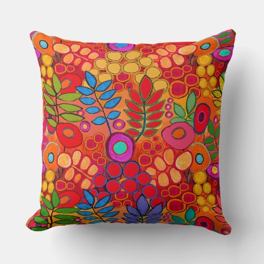 Arizona Flower Garden - Throw Pillow クッション (正面)