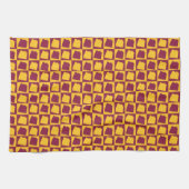 Arizona Geometric Maroon and Gold Pattern キッチンタオル (横)