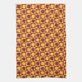 Arizona Geometric Maroon and Gold Pattern キッチンタオル (縦)