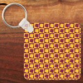 Arizona Geometric Maroon and Gold Pattern キーホルダー (正面)