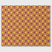 Arizona Geometric Pop Art Maroon and Gold Pattern ラッピングペーパー (フラット)
