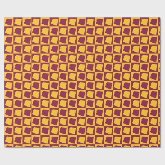Arizona Geometric Pop Art Maroon and Gold Pattern ラッピングペーパー (フラット)