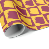 Arizona Geometric Pop Art Maroon and Gold Pattern ラッピングペーパー (ロールコーナー)