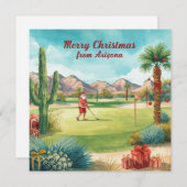 Arizona Golf Christmas in Arizona   Santa Claus シーズンカード (正面/裏面)