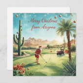 Arizona Golf Christmas in Arizona Santa Claus シーズンカード (正面/裏面)