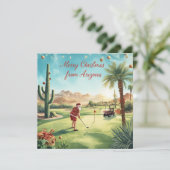 Arizona Golf Christmas in Arizona Santa Claus シーズンカード (スタンド正面)