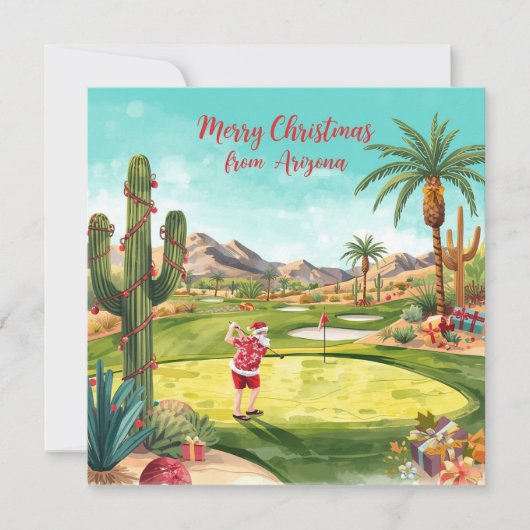 Arizona Golf Christmas in Arizona   Santa Claus シーズンカード (正面)