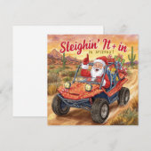 Arizona Golf Christmas Santa Golfer driving cart シーズンカード (正面/裏面)