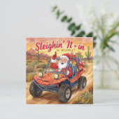 Arizona Golf Christmas Santa Golfer driving cart シーズンカード (スタンド正面)
