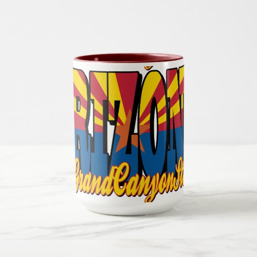 Arizona Grand Canyon State Tiled Across マグカップ (中央)