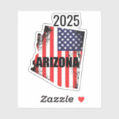 Arizona Map American Flag Freedom 2025 シール (シート)