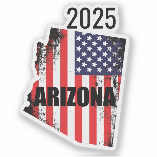 Arizona Map American Flag Freedom 2025 シール (正面)