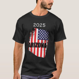 Arizona Map American Flag Freedom 2025 Tシャツ