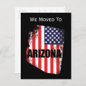Arizona Map American Flag Freedom Moving 案内ポストカード (正面/裏面)