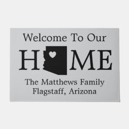 Arizona Map Heart Welcome Home ドアマット