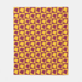 Arizona Maroon and Gold Check Pattern フリースブランケット (正面)