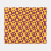 Arizona Maroon and Gold Check Pattern フリースブランケット (正面(横))